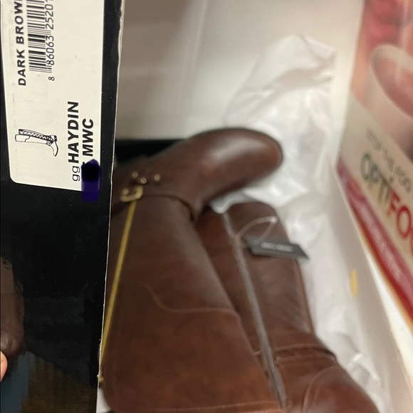 G by Guess Women's Shoes Haydin Leather Almond Toe Knee High Fashion Boots Brown - Picture 5 of 16